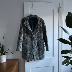 Zara Green Houndstooth Coat
